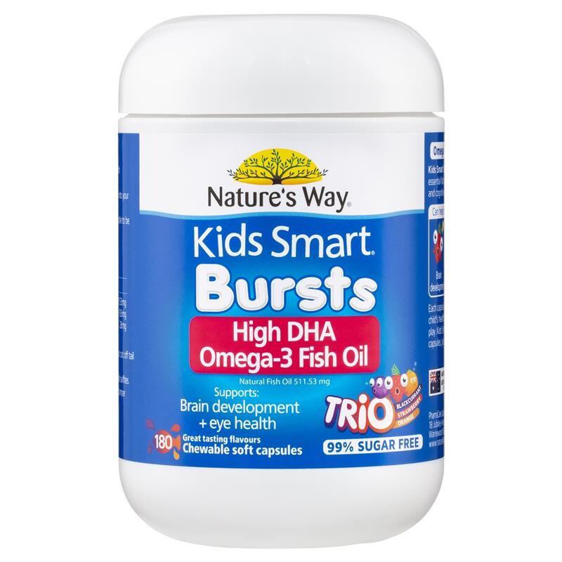 [PRE-ORDER] STRAIGHT FROM AUSTRALIA - Nature's Way Kids Smart Bursts High DHA Omega-3 Fish Oil Trio 180 Capsules